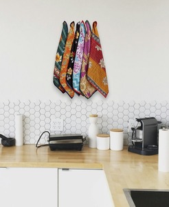 Colorful <b>Hanging</b> Loop Kantha Floral Kitchen Soft Cotton Mixed Assorted handmade cotton <b>Towel</b> Vintage Kantha <b>Towel</b> Set handmade - Product Image 2