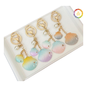 Porte-clés en coquillage naturel inspiré de la plage, fait à la main, décoratif - Product Image 6