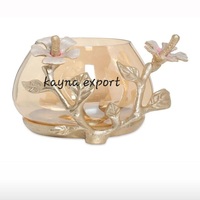 Porte-bougie cylindrique en verre artisanal, style flamme décoratif, écologique, pour intérieur/extérieur, Noël, Saint-Valentin, anniversaire