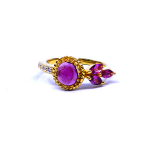 Everyday Wear Classic <b>Couple</b> <b>Ring</b> 925 Sterling <b>Silver</b> Gold Plated Featuring Tourmaline White Topaz Gemstone Fashion Jewelry - Product Image 1