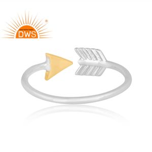 Anillo ajustable con diseño de flecha de plata esterlina fina hecha a mano, joyería personalizada para mujer, regalo para ella - Product Image 4