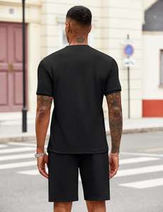 Logotipo personalizado de verano para hombre de entrenamiento de fútbol Jogger pantalones cortos conjunto para los hombres de 2 piezas traje de camiseta y pantalones cortos conjunto - Product Image 3