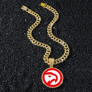 Colgante de Lujo con Temática de Baloncesto de los Atlanta Hawks, Exquisito Moissanite, Estilo Hip-hop, Plata de Ley con Baño de Rodio, Dijes de Animales - Product Image 4