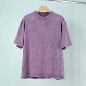 Venta al por mayor personalizada lavado con ácido camiseta nueva moda de secado rápido transpirable Ajuste de gran tamaño de alta calidad Impresión logotipo personalizado - Product Image 3