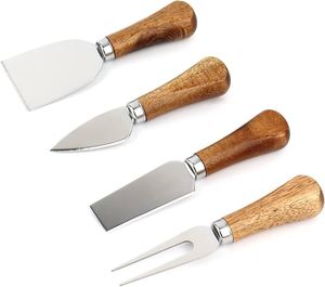 Golden <b>Cheese</b> <b>Knife</b> <b>Set</b> 6-Piece Stainless Steel <b>Cheese</b> Cutter Spreader Shaver Ergonomic Handles Holiday Birthday Wedding Parties - Product Image 2