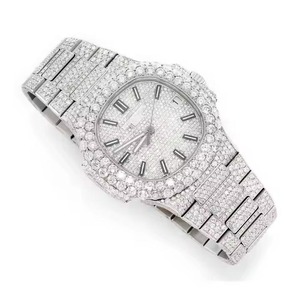 Reloj de Diamantes Completamente Blanco con Incrustaciones de Alta Calidad para Exportación, con Acero Inoxidable para Hombre, Accesorios de Moda Disponibles a un Precio Accesible - Product Image 2