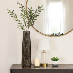Florero Decorativo de Metal Negro, Diseño Minimalista, Estilo Costero, Ecológico, Elegante, para Mesa, Zahid Exports - Product Image 2
