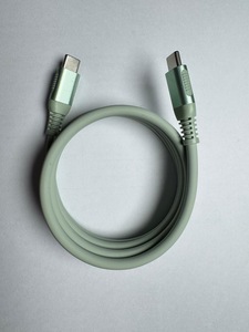 สายชาร์จข้อมูลสีเขียว66W 5V แบบ3A USB Type C TO Type C Type C TO Type C สายชาร์จข้อมูลมือถือแม่เหล็กซิลิโคน - Product Image 3