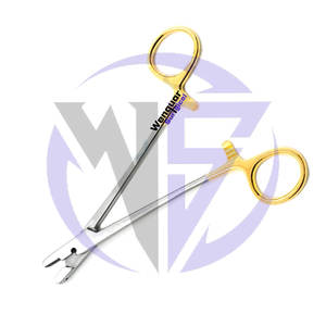 Professionals <b>Tungsten</b> <b>Carbide</b> Jaw Cruciate Needle Holder 7 Inches Gold <b>Ring</b> Autoclavable Surgical Instrument - Product Image 3