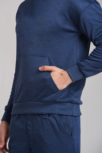 Elegante Sudadera con capucha azul marino y chándal combinado Jogger para hombres La moda cumple con la función perfecta para ropa informal y atlética - Product Image 5