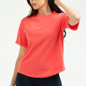 Ropa informal para mujer, camisetas de diseño personalizado, venta al por mayor, camisetas extragrandes de algodón 100% de alta calidad para mujer - Product Image 1