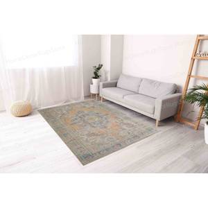 Alfombra Estampada de Inspiración Anatolia, Diseño Turco, Alfombra Oriental Pequeña Beige para Colgar en la Pared, Alfombra Delgada No Tejida - Product Image 4
