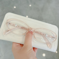 Montures de lunettes ovales fines, transparentes, marron écaille, légères, en stock