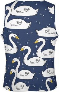 White Swan Hombres Muscle Tank Top Sin mangas Entrenamiento Tank Shirts Gym Fitness Tees Chaleco - Product Image 4