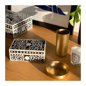 Boîte à bijoux incrustée d'os nouvellement conçue pour le cadeau de mariage article décor à la maison boîte de rangement d'affichage personnaliser Style caractéristique écologique - Product Image 1