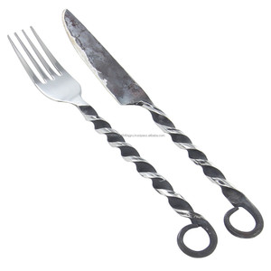 Hand Forged Vintage Twisted Knife and <b>Fork</b> Cutlery Set at LOW PRICE - Product Image 4