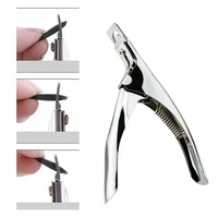 Coupe-ongles professionnel en acier inoxydable à lame courbée pour faux ongles, coupe-ongles pour doigts et orteils, ongles artificiels en gel, salon de manucure, à mâchoires larges