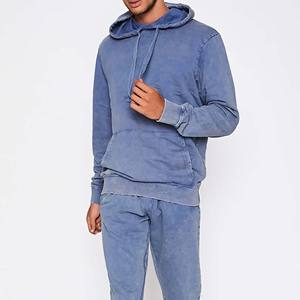 Chaqueta de invierno de gran tamaño con estampado de logotipo personalizado de algodón 100% para hombre, cuello embudo, diseño de cremallera, sudaderas con capucha de estilo vaquero, teñido liso - Product Image 4