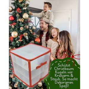 Caja de Almacenamiento para 27 Bolas de Árbol de Navidad Rojas, Solución Elegante para Organizar Decoraciones Navideñas - Product Image 1