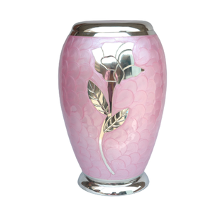 Joli argent Rose motif métal crémation urne funéraire mémorial conception agréable souvenir adulte cendres urne - Product Image 6