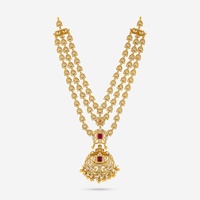Collier Couronne Hindoue pour Femme, Artisanat Culturel du Temple d'Argent, Plaqué Or, Pierres de Rubis Verts, pour Cérémonies Religieuses 185436