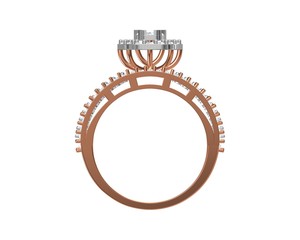 Bague élégante pour femme en 14K/18K jaune rose blanc plaqué or diamant de laboratoire bijoux fins pour mariage anniversaire de mariée - Product Image 2