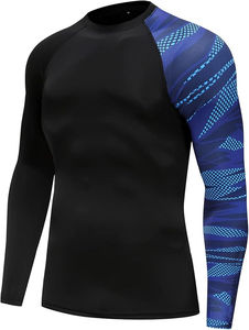 High Quality MMA Men's Jiu Jitsu <b>Rashguard</b> Long Sleeve Fitness Swim Shirts Custom Logo Wholesale <b>BJJ</b> <b>Rashguard</b> Printed Plain - Product Image 2