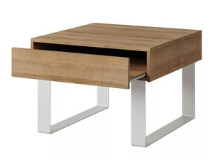 Mesa de centro de madera moderna con patas de metal y cajón perfecto para exhibición de almacenamiento de sala de estar y decoración minimalista - Product Image 3