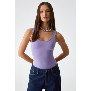 GRIMELANGE Chiles Blouse slim sans manches à col rond et boutons-pression pour femme - Product Image 4