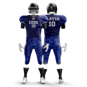 Conjunto de camiseta de fútbol americano de manga corta sublimada personalizada para jóvenes, uniformes de poliéster 100% transpirables, logotipo frontal, precios bajos - Product Image 4