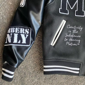 Patch Embroidery <b>Men</b> College Custom Baseball <b>Bomber</b> Letterman Crop Leather Sleeve <b>Varsity</b> <b>Jacket</b> College Baseball <b>jacket</b> for <b>men</b> - Product Image 4