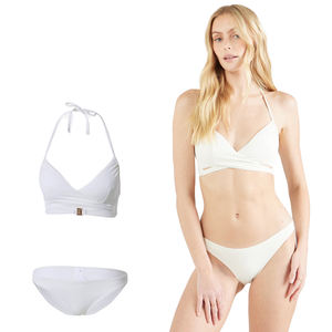 Conjunto de Bikini de Moda para Mujer, Venta al por Mayor, Personalizado, Sexy, con Push-Up, Cintura Alta, Estilo Bandeau, Halter, Ecológico, de Secado Rápido, Blanco, Superventas - Product Image 6
