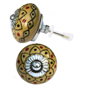 Boutons en céramique peints à la main de style moderne poignée de porte de tiroir d'armoire de qualité d'exportation pour cuisine armoire salle de bain salon - Product Image 2