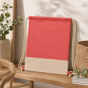 Custom 140 GSM Recycled Melange Cotton <b>Drawstring</b> <b>Backpack</b> Natural Cotton Base Gym Sack Custom Logo OEM ODM Wholesale Supplier - Product Image 6