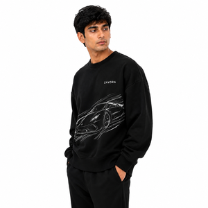 Trendy Sports Graphic Print Men's <b>Sweatshirt</b> <b>Black</b> Crew Neck Artwork Oversized Fit Custom Design Cotton Wholesale <b>Sweatshirt</b> USA - Product Image 4
