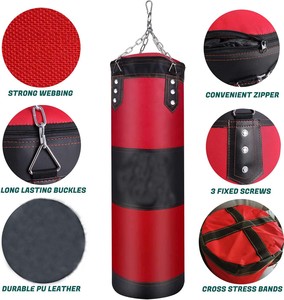 Hanging <b>Punching</b> <b>Bag</b>, Heavy Boxing <b>Bags</b> Kickboxing <b>Bag</b> <b>for</b> <b>Adults</b> Kids, Youth Boxing Set with Hand Wraps - Product Image 3