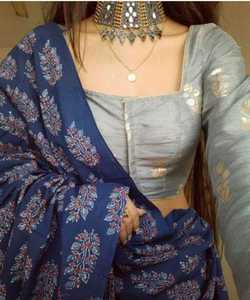 La más hermosa y última ropa casual Sari estampado de seda con pieza de blusa mujer India usar Sari bajo precio al por mayor ropa Surat - Product Image 4