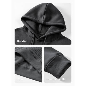 2025 broderie personnalisée impression Streetwear pull à capuche coton poids lourd blanc unisexe Vintage en détresse hommes sweats à capuche - Product Image 4