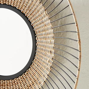 Espejo colgante de mimbre para pared, decoración de pared de mimbre de diseño tradicional para el hogar, venta al por mayor, Vietnam - Product Image 3