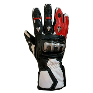 Biker White Real Leather CE Armored Knuckle Pro Motorbike Gloves Motorcycle Auto Racing Wear Waterproof Gloves For Men - Product Image 5