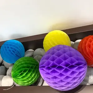 Iridescent Honeycomb Ball <b>Tissue</b> <b>Paper</b> 20cm Height for Wedding Decorations - Product Image 6