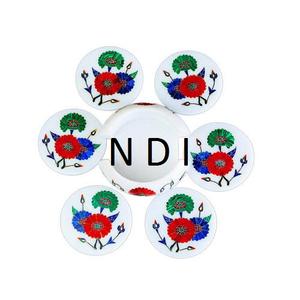 Handcrafted Designer <b>Marble</b> Tea Cup Coaster <b>Set</b> Classic Style 4 Cup Pads for Tableware Decor - Product Image 6