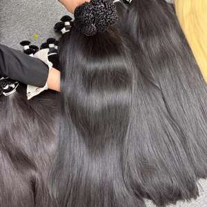 Vente en gros K Tip Cheveux Humains Naturels Raides 100% Kératine Brute Pouces Complet Faisceaux Droits Étirés et Non Transformés - Product Image 4