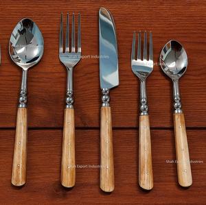 Juego de cubiertos de metal caro con mango de hueso natural Cucharas Tenedores Vajilla Cuchillo de mantequilla Vajilla Juegos de cubiertos - Product Image 2