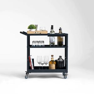 Carrito de Bar Rodante Moderno de Acero Inoxidable Ecológico y Duradero con 4 Ruedas, Funcional y Móvil para Almacenamiento de Bebidas y Alimentos en la Cocina - Product Image 1