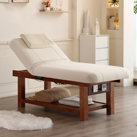 Lit de traitement électrique professionnel avec dossier et repose-jambes réglables pour salon de beauté, spa, clinique médicale