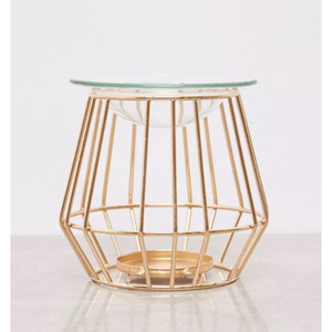 Magnifique brûleur à huile en fil métallique doré avec bol en verre pour purifier l'air et apporter une touche de fraîcheur pour la maison, l'hôtel, la salle de bain. - Product Image 6