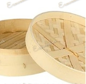 Cuiseur vapeur en bambou naturel écologique Ustensiles de cuisine en bambou naturel Cuiseur vapeur personnalisé pour fruits de mer Dim Sum Cuiseur vapeur à 2 niveaux - Product Image 2