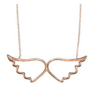 Collar de Plata de Ley 925 con Alas de Ángel, Cadena de Eslabones Chapada en Rodio con Circonita, Patrón Romántico de Esqueleto, para Regalo de Aniversario - Product Image 2