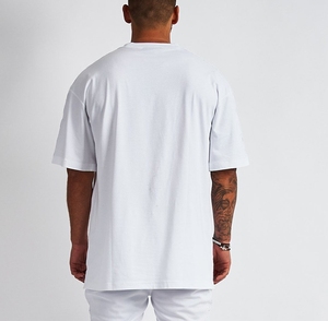 Ropa de calle, camiseta de gran tamaño para hombres, fabricantes de ropa, serigrafía gráfica personalizada, camisetas de algodón Supima en blanco para hombres - Product Image 5